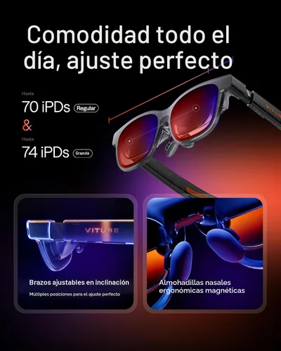 Miniatura 5 de VITURE Lentes Luma Pro XR — Pantalla ultra afilada de 152 pulgadas, 1200p 120 Hz, FOV de 52°, película electrocrómica, ajustes de miopía, audio