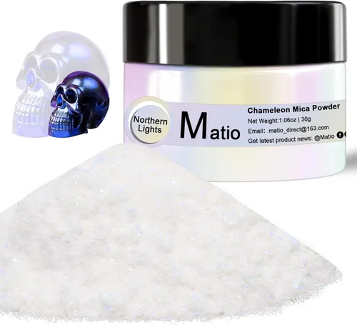 Miniatura 15 de Matio Polvo de Mica Camaleón, 10 * 5g Polvo Cromado, Pigmento de Efecto Nacarado con Cambio de Color, Juego de Polvo de Mica para Resina Epoxi