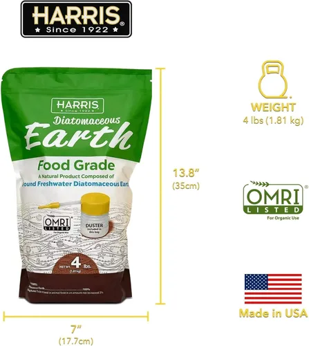 Miniatura 3 de HARRIS Tierra de diatomeas de grado alimenticio, 4 libras con desempolvador incluido en la bolsa