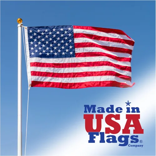 Bandera estadounidense de 3 x 5 – Bandera de Estados Unidos con nailon SolarMax duradero, rayas cosidas y estrellas bordadas – Banderas