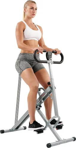 Miniatura 9 de Sunny Health & Fitness Row-N-Ride - Entrenador de sentadillas, equipo de ejercicio plegable y de fácil instalación, resistencia ajustable, para Rosa