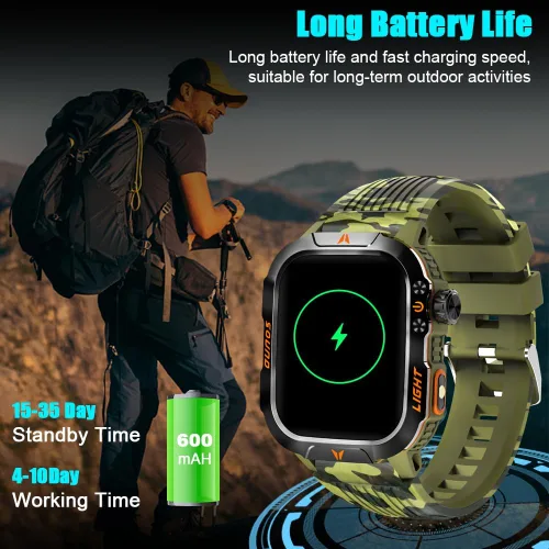 Miniatura 7 de QTLLBT Reloj Inteligente Recibir/Hacer Llamadas Linterna LED Brújula Altitud 2.01HD Rastreador de Fitness Múltiples Carátulas de Reloj Más de 100