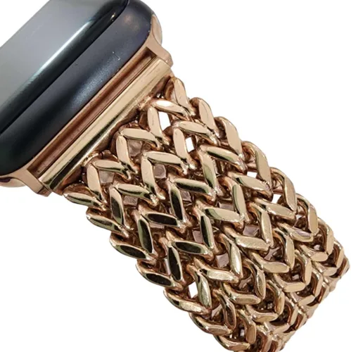 Miniatura 19 de Correas de Metal Dorado Compatibles con Apple Watch Band 38mm 40mm 41mm 42mm 44mm 45mm 46mm 49mm Pulsera de Cadena Elegante para iWatch Series 11 10