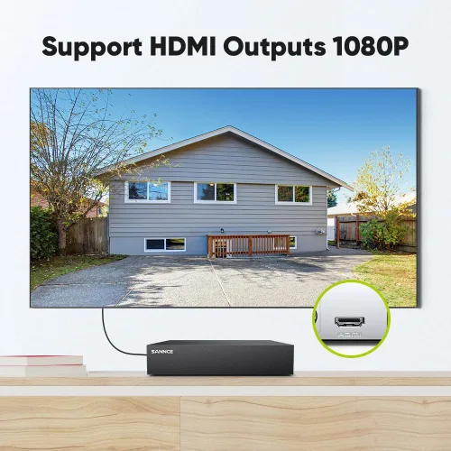 Miniatura 9 de SANNCE Sistema de cámara de seguridad DVR de 8 canales 1080P y 4x2.0MP para interiores y exteriores, IP66, cámaras CCTV resistentes a la intemperie