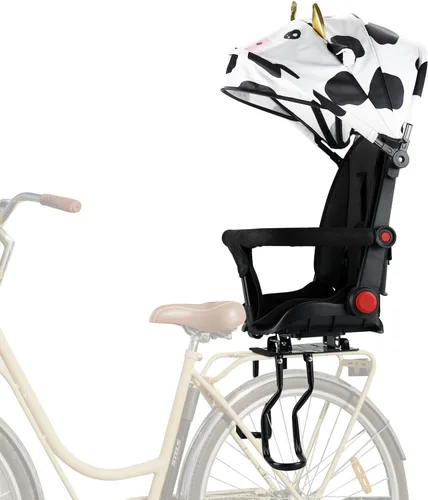 Asiento trasero de bicicleta para niños con respaldo grueso, asiento trasero de bicicleta para niños de 2 a 8 años, talla única (negro, a)