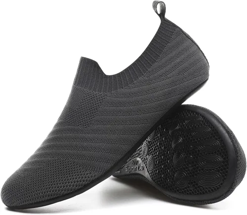 Miniatura 25 de QZKDM - Pantuflas ligeras antideslizantes para casa, para ponerse sin ayuda, para caminar descalzo, para ejercicio en casa y yoga, para hombres