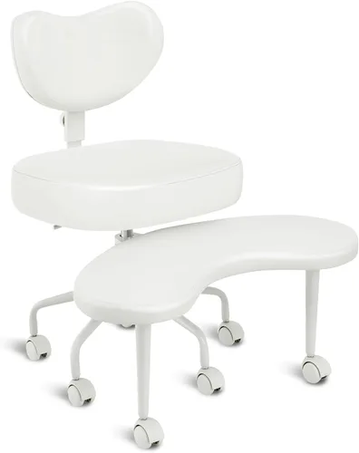 Miniatura 11 de Silla de escritorio extragrande, para sentarse con piernas cruzadas, con cojín de respaldo y reposabrazos ajustables, fabricada en tela, con ruedas