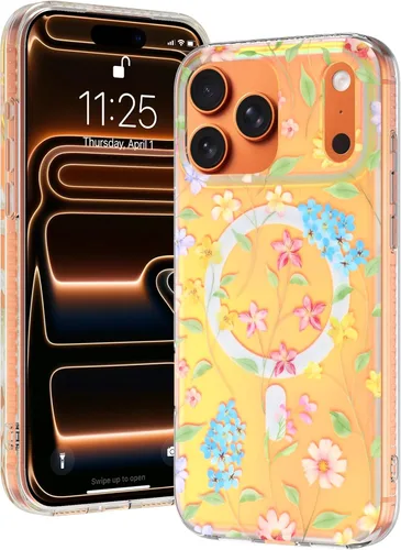 Miniatura 35 de OOK Magnetic for iPhone 17 Case Clear Pretty Flower Girls Women [Not Yellowing][Screen Protector] [ MagSafe Compatible] with Full Camera Lens
