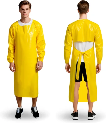 Miniatura 8 de ELEBOX Waterproof Apron with Long Sleeves, Safety Apron Work Uniform for Men & Women, Chemical Resistance Anti-Tear Apron Azul