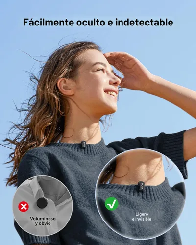 Miniatura 3 de BOYA Mini 2 Micrófono inalámbrico Lavalier para iPhone 15-17/Android, cancelación de ruido, control de aplicaciones, 48 kHz/24 bits, mini micrófono
