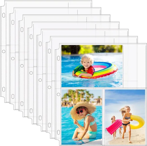 Miniatura 14 de MaxGear - Juego de 60 fundas para fotos 4x6 para carpeta de 3 anillos (360 imágenes), protectores de página de archivo resistentes, páginas