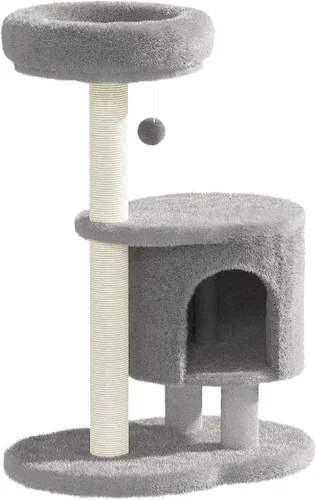 Miniatura 9 de Árbol para gatos, torre para gatos de 34.3 pulgadas con poste rascador, condominio, bola colgante interactiva, percha de felpa para gatos grandes