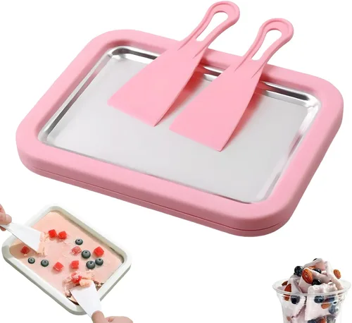 Miniatura 10 de Máquina de helados instantánea, kit de máquina de helados enrollados en casa 2026, placa de congelación instantánea con 2 raspadores, máquina