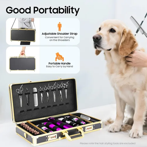 Miniatura 4 de Herramienta de peluquería Estuche de viaje para peluquería Clipper Trimmer Holder Caja organizadora Caja de herramientas con cerradura, kit de corte
