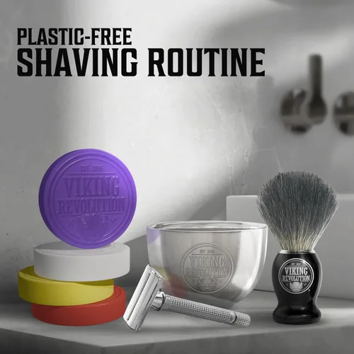 Miniatura 8 de Viking Revolution Jabón de afeitar para hombres – Jabón de afeitar para uso con cepillo de afeitar y tazón para un afeitado húmedo más suave, disco