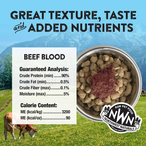 Miniatura 3 de Northwest Naturals Golosinas liofilizadas de sangre de res para perros y gatos - Saludable, 1 ingrediente, ingredientes de grado humano, todo