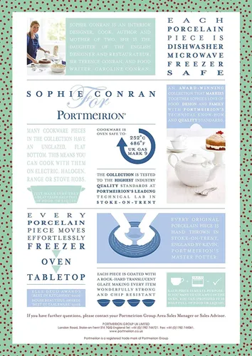 Miniatura 4 de Portmeirion Sophie Conran - Asador cuadrado blanco Sartén para horno de 11 pulgadas Cacerola profunda Hecho de porcelana fina Apto