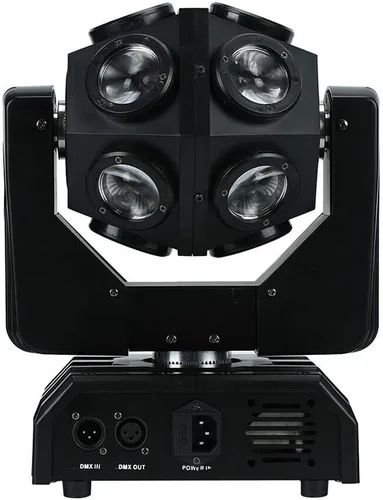 Luz LED de cabeza móvil de 150 W, 4 en 1, RGBW, 12 luces LED de escenario giratorias, DMX512, activadas por sonido, luces de haz de DJ, luz