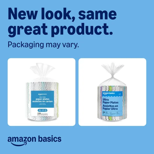 Miniatura 3 de Amazon Basics Ultra - Platos de papel, 8.62 pulgadas, desechables, 880 unidades (4 paquetes de 220)