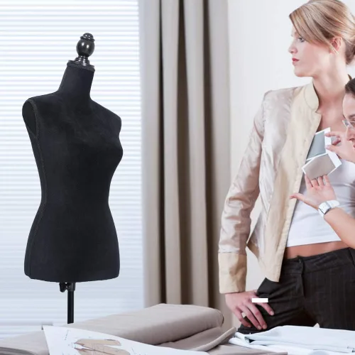 Miniatura 4 de Forma de vestido para coser ropa, soporte de maniquí, cuerpo de maniquí ajustable para exhibiciones de mujer, modelo de torso de joyería con soporte