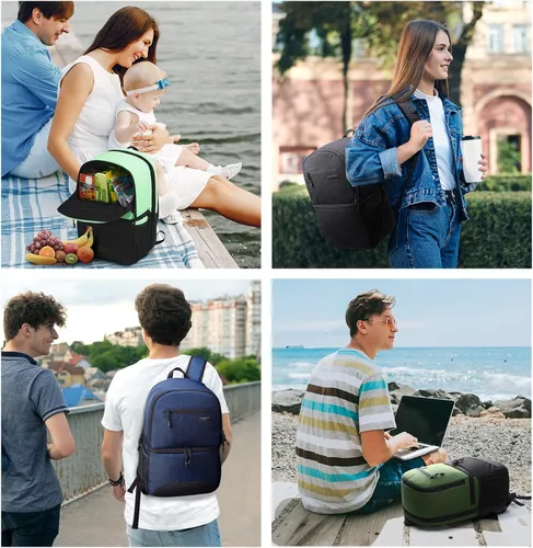 Miniatura 7 de MIER Mochila térmica 2 en 1 aislada para hombres y mujeres, mochila de senderismo con compartimento para el almuerzo, cubierta doble, a prueba