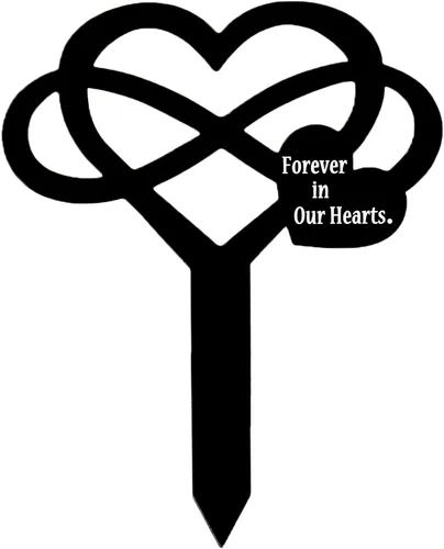 Miniatura 9 de Decoraciones de tumbas para cementerio, estacas conmemorativas, estaca de metal impermeable para condolencias y placa conmemorativa para exteriores