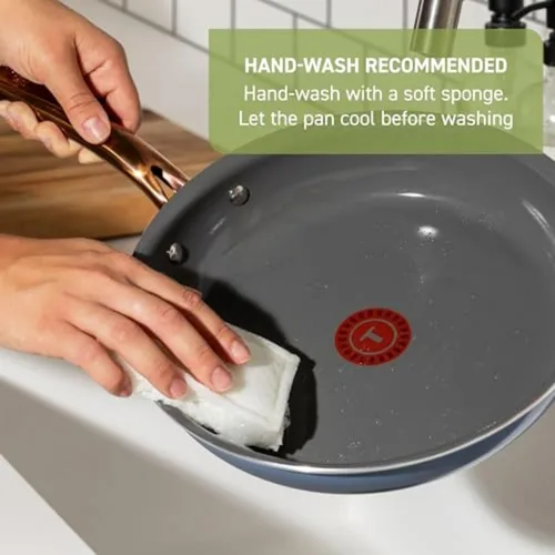 Miniatura 8 de T-Fal Preserve Ceramic, juego de utensilios de cocina antiadherentes de 13 piezas, apto para horno y asador hasta 350°F, incluye olla de cocción Azul