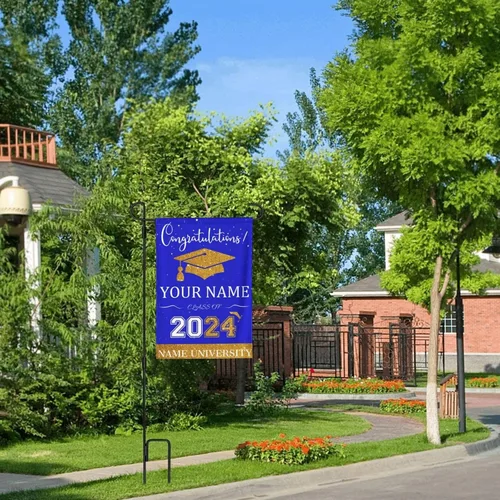 Miniatura 6 de Bandera de jardín de graduación personalizada 2024, letrero de graduación 2024, decoraciones de graduación clase de 2024, graduación de escuela
