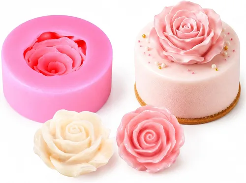 Miniatura 13 de YunKo Juego de moldes de silicona para fondant, paquete de 3 moldes flexibles de chocolate y fresa, moldes de fresa de grado alimenticio