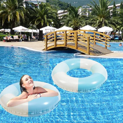 Miniatura 7 de Tubos de piscina, 2 flotadores inflables de piscina para adultos, flotadores de piscina inflables, balsa de piscina, fiesta, agua, verano, playa