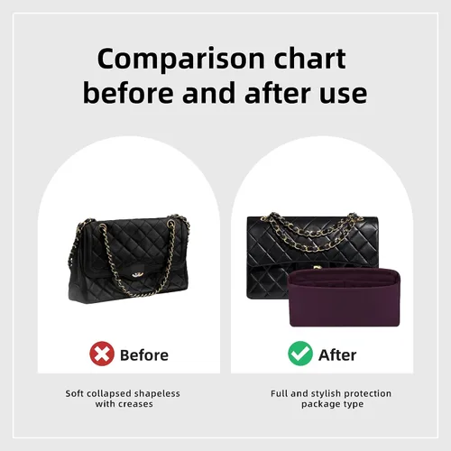Miniatura 6 de DGAZ Organizador de bolso personalizado o inserto de almohada para bolsas Chanel CF, organizador de bolsas suave y sedoso, bolso de lujo y moldeador