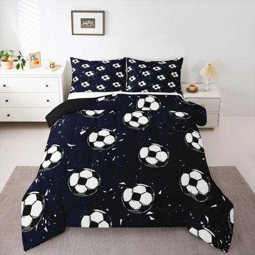 Miniatura 59 de Feelyou Juego de edredón de baloncesto para niñas y niños, juego de ropa de cama con juegos de pelota, decoración de habitación, regalo para amantes