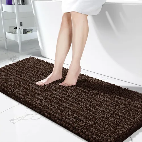 Miniatura 112 de Yimobra Alfombras de Baño Antideslizantes Lavables - Alfombra de Baño de Chenilla Ultra Suave Absorbente, Alfombra Peluda de Secado Rápido para Negro
