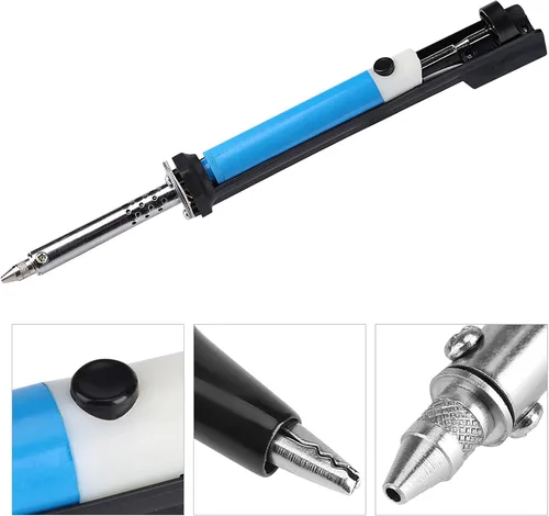 Miniatura 4 de Aramox 30W 2 en 1 Soldador eléctrico y bomba de desoldadura, herramienta de reparación de aleación de aluminio con protección a tierra