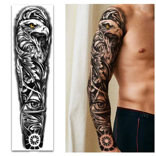 Miniatura 3 de Yazhiji - 41 piezas de tatuajes temporales a prueba de agua para hombres y mujeres adultos, diseños de flores, palabras, expresiones de arte S-León