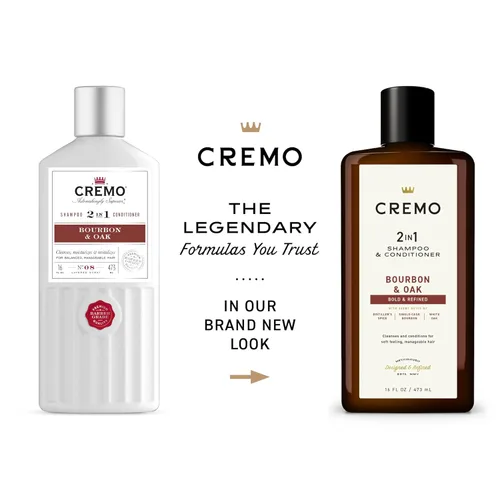 Miniatura 2 de Cremo Bourbon & Oak Barber Grade Champú y acondicionador 2 en 1, 16 onzas líquidas (paquete de 2) - Una sofisticada mezcla de especias
