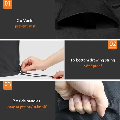 Miniatura 5 de WOMACO - Cubierta cuadrada impermeable para hoguera de patio, cubiertas de mesa al aire libre, protector de mesa para hoguera de 31 x 31 pulgadas