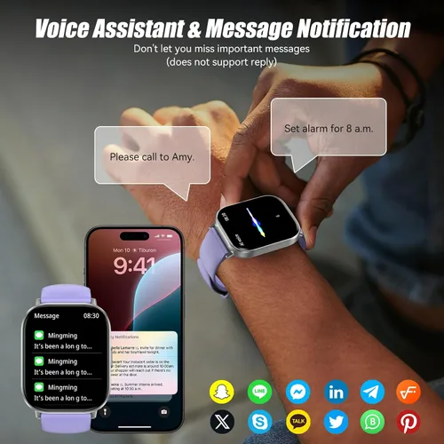 Miniatura 4 de Reloj inteligente, reloj de fitness HD de 2.01 pulgadas, llamadas Bluetooth, 120 modos deportivos, monitor de actividad, frecuencia cardíaca 24/7