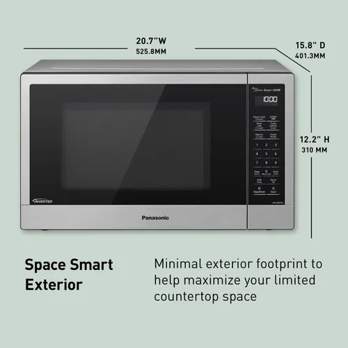 Miniatura 2 de Panasonic NN-SN67K Microondas, 1.2 pies cúbicos, acero inoxidable/plata