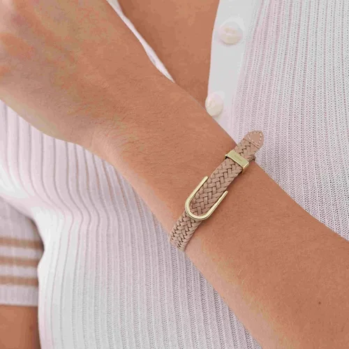 Miniatura 6 de Fossil - Pulsera de acero inoxidable y cuero genuino para mujer