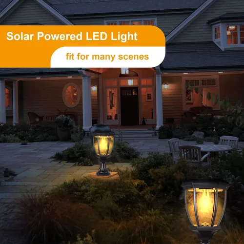 Miniatura 7 de Kendal Lámpara de luz LED accionada solar al aire libre grande (negro-8408-2packs)
