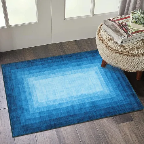 Miniatura 24 de WESTLOOM Alfombra de pasillo de 2 x 6 pies, lavable, moderna, con bordes, antideslizante, resistente a las manchas, borde geométrico, alfombra