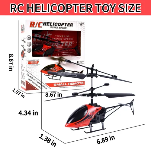 Miniatura 4 de Helicóptero de juguete a control remoto, 2 canales, 2.4 GHz, 2 velocidades, vuelo arriba y abajo, regalo para niños, rojo