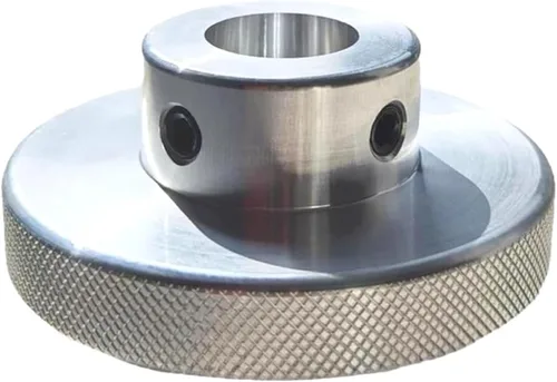 Miniatura 7 de CHANCS Rueda de aleación de aluminio para máquina herramienta 1.969 in (2 pulgadas) OD 0.236 in (1/4 ") agujero moleteado negro oxidado manijas