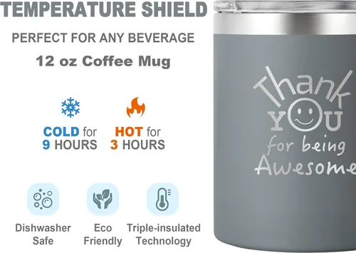 Miniatura 2 de DLOCCOLD Regalos de agradecimiento para mujeres, taza de café con texto en inglés "Thank You for Being Awome", agradecimiento a los empleados