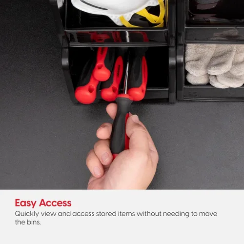 Miniatura 7 de IRIS USA Contenedores de almacenamiento apilables medianos, paquete de 8, 11 pulgadas de largo x 6 pulgadas de ancho x 5 pulgadas de alto, fabricado
