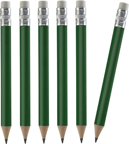 Miniatura 8 de TH Golf 100 piezas de lápices de golf, lápices mini de medio tamaño de 4 pulgadas con goma de borrar, madera afilada, mini redondos para escuelas
