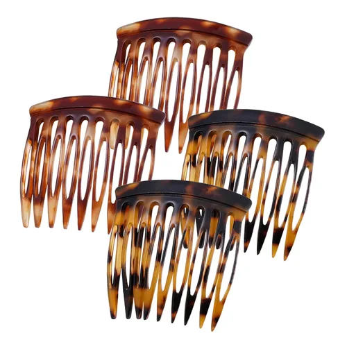 Miniatura 7 de HYFEEL Peines laterales para el cabello – Pinzas para peinar el cabello pequeñas francesas para mujer, accesorios decorativos de estilo francés, 4