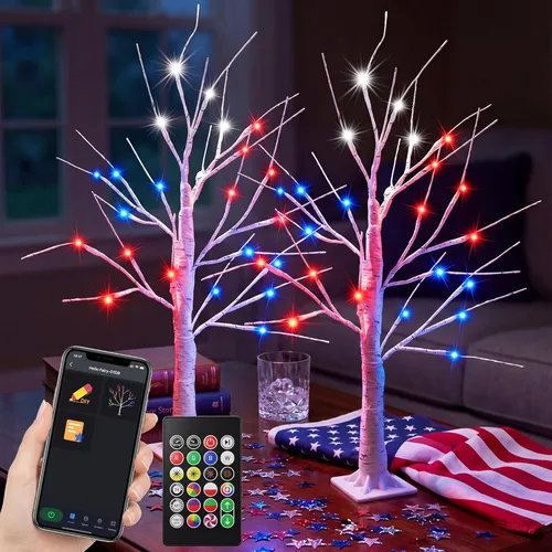 Miniatura 7 de Lámpara LED inteligente RGB con diseño de árbol de cerezo, bonsái iluminado por USB de 16 pulgadas para escritorio, temporizador de sincronización