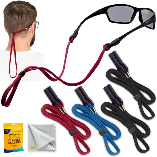 SIGONNA Soporte para lentes de sol alrededor del cuello, 4 correas para lentes para hombres y mujeres, soporte de correa para lentes de sol, correa